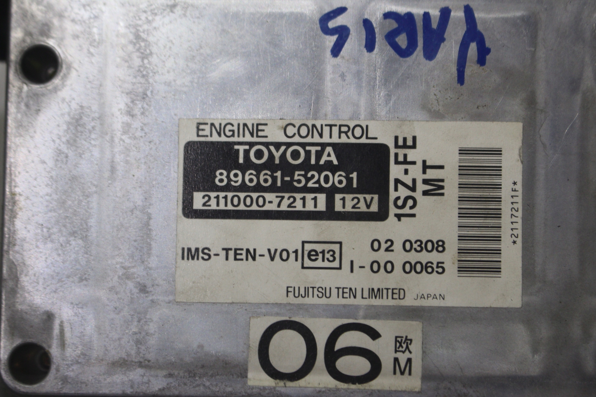 KOMPUTER SILNIKA TOYOTA YARIS I 1.0 89661-52061 Numer katalogowy części 89661-52061