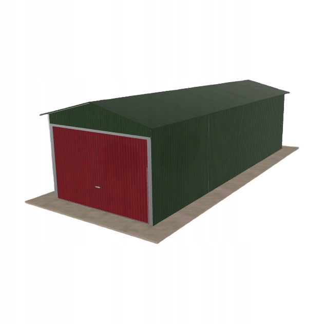 Plechová garáž 3x7.5 m jednopolohová, dvoupolohová, zelená