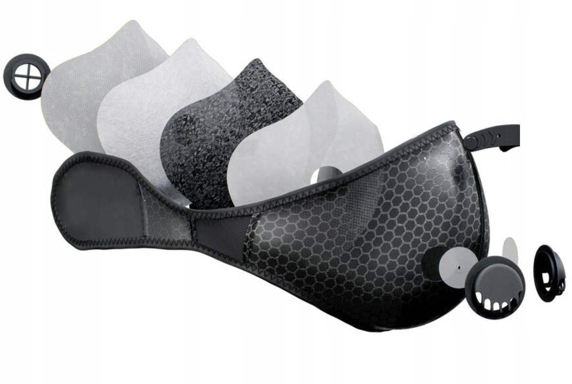 MASKA ANTYSMOGOWA SPORTOWA PRZECIWPYŁOWA + FILTRY HEPA PM2,5 CE PREMIUM Kod producenta BPRO2 HEPA PM2,5