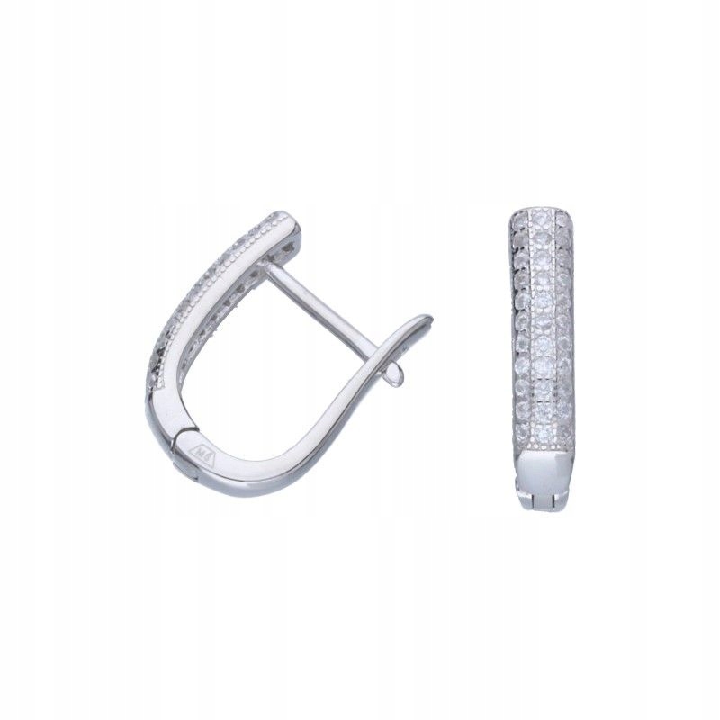 Stříbrné náušnice 925 čárky se zirkony 2.35 g bílé zirkony jako dárek