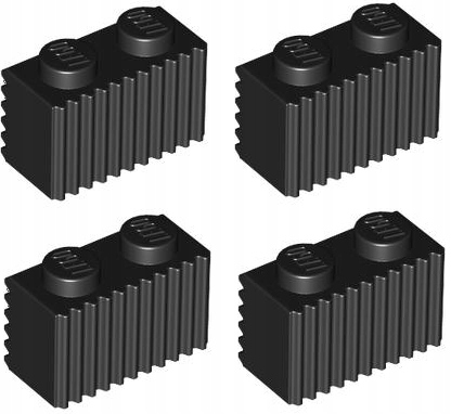 

4You Lego 2877 Grill Karbowany 1X2 Czarny (4szt)