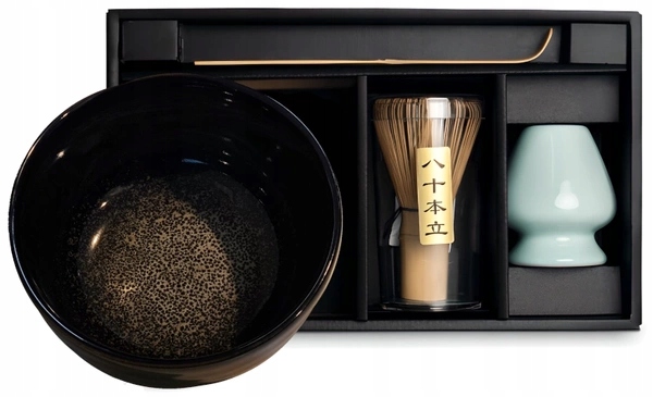 Japoński zestaw prezentowy do herbaty matcha szary, 4 elementy Edo Japan