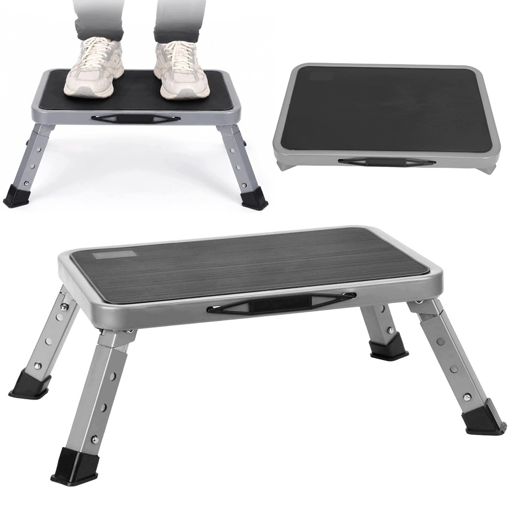 Skládací stolička, Nosnost 150 kg, Nastavitelná opěrka nohou, Regulace výšky