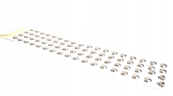 Perełki samoprzylepne serduszka Srebrne 10 mm
