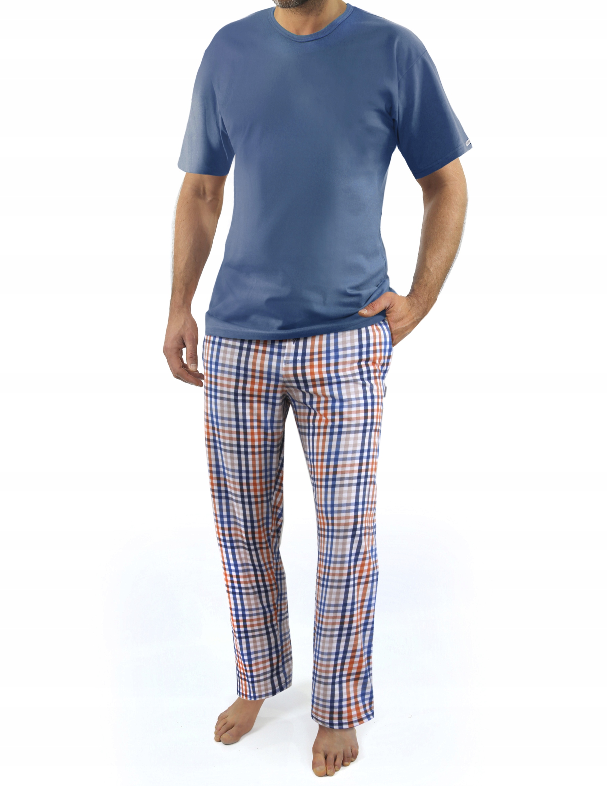 Sesto Senso Pánské bavlněné pyžamo 4XL Jeans