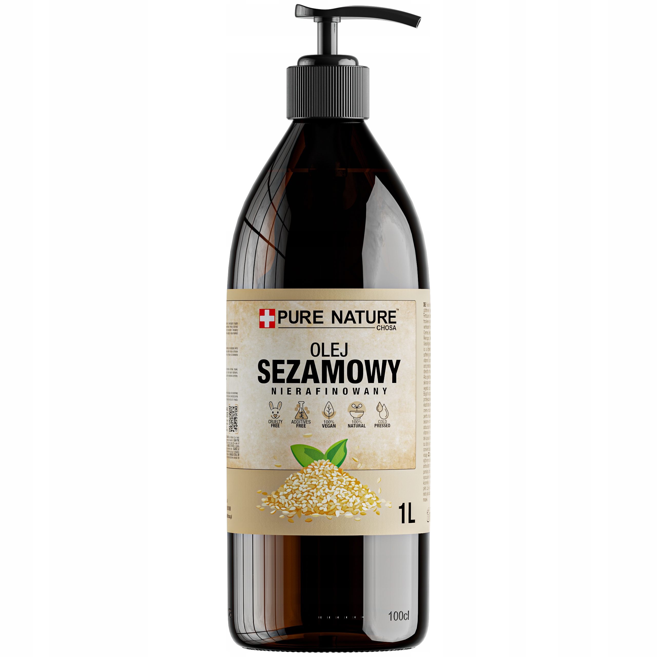 Sezamový Olej Lisovaný Za Studena Nerafinovaný Přírodní S Pumpičkou 1000 ml 1 l