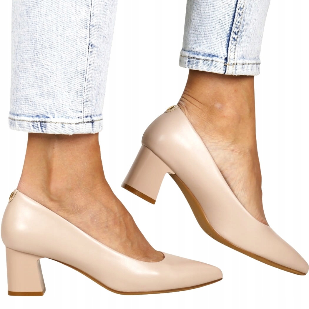 iButy Lodičky Na Bloku Elegantní Pohodlné Krémové Bledě Růžové Pohodlné New