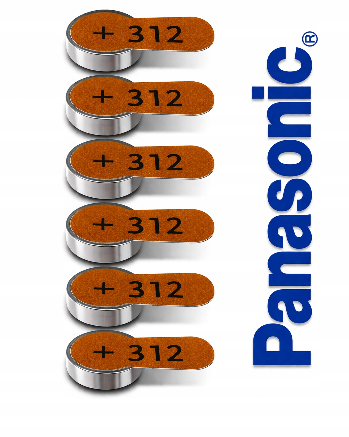 6 x bateria do aparatów słuchowych PANASONIC 312