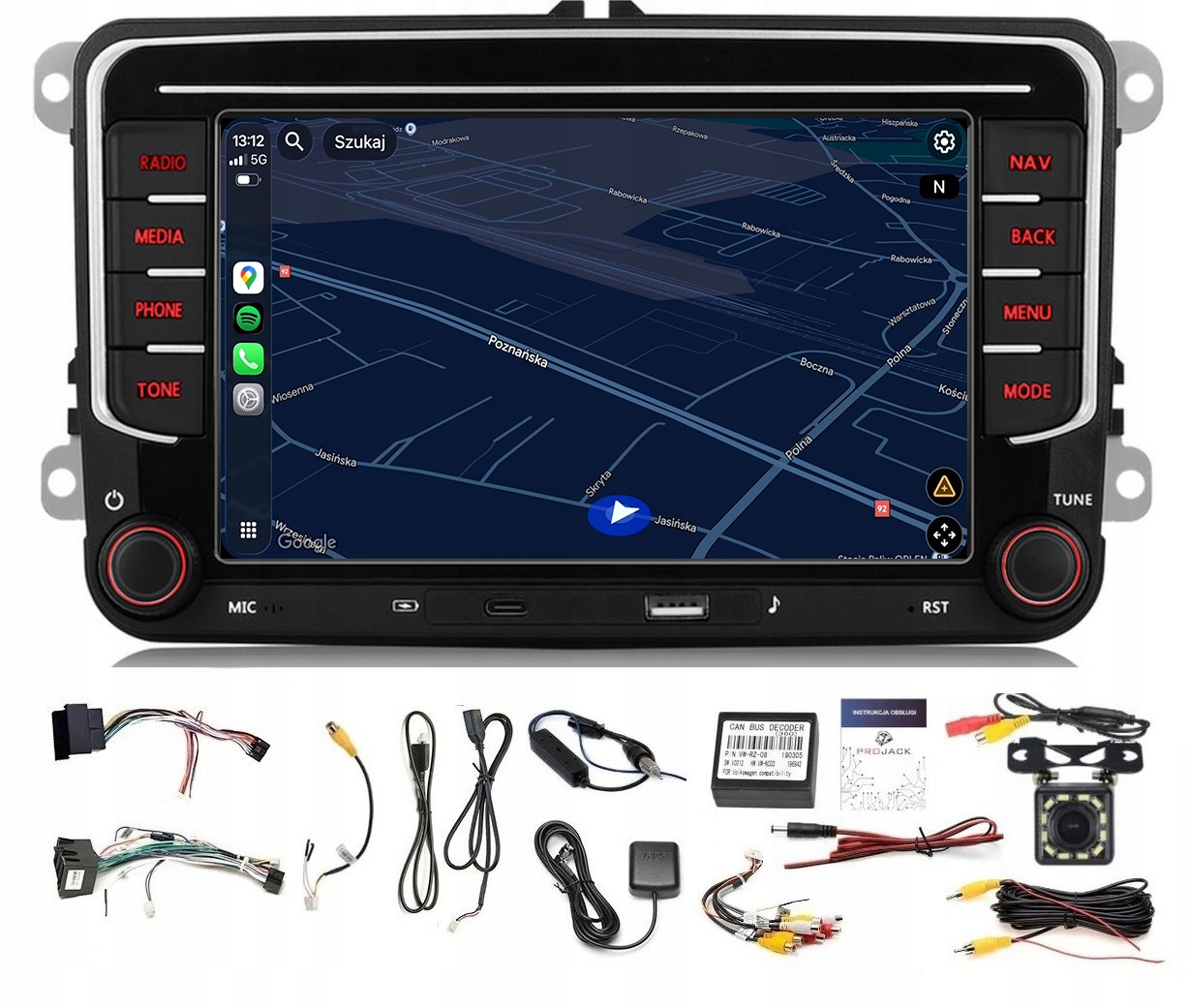 Rádio Navigácia Gps Android Vw Jetta V 2005-2010 Wifi Carplay 6GB 128GB