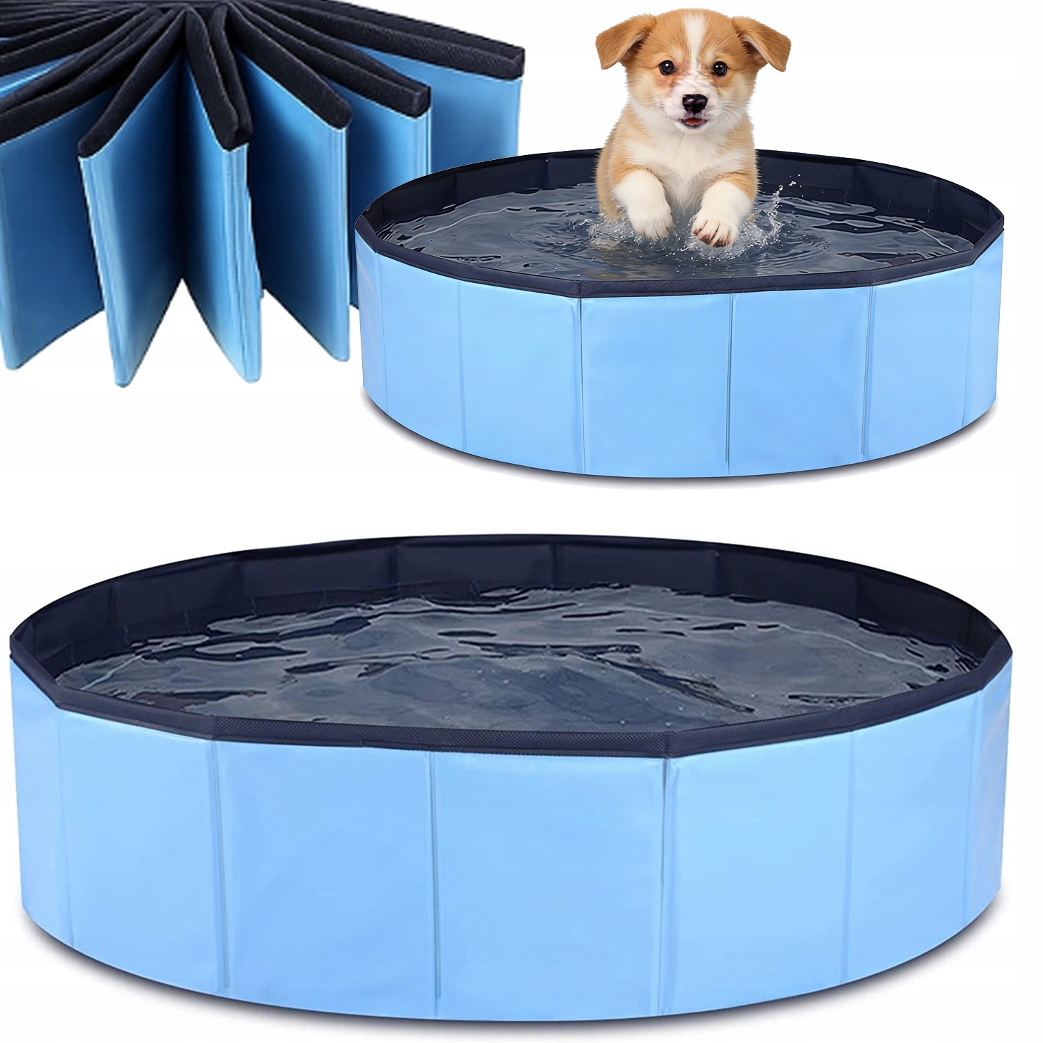 Bazén Pro Psy A Zvířata, Velký Skládací Bazének, Zahradní Bazének, Modrý