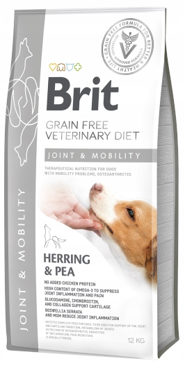 Brit Grain Free Veterinary Diet Dog Joint &amp; Mobility Sleď s hráškem 12 kg