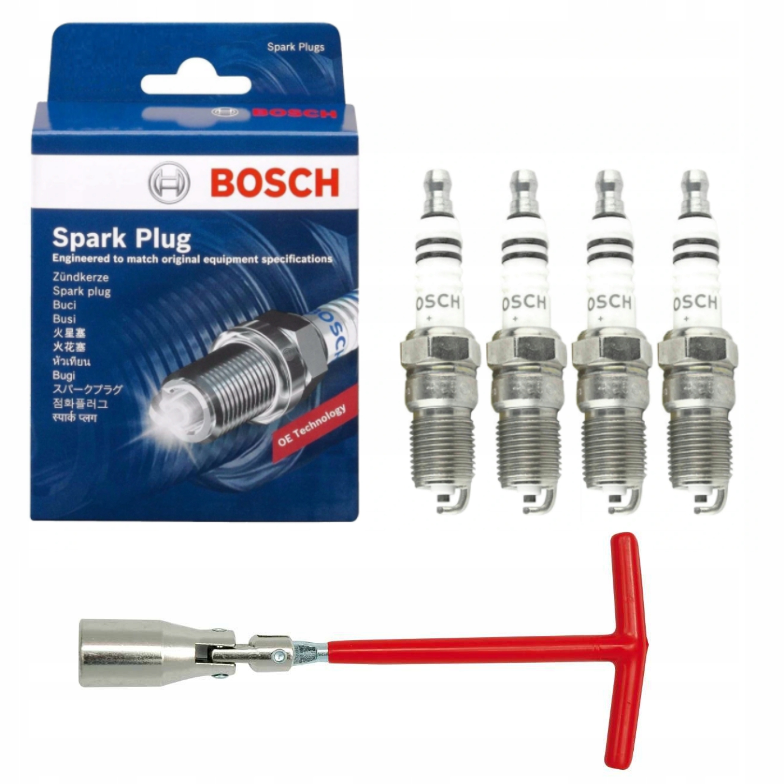 

4xŚWIECA Zapłonowa Bosch Plus 40 VR8SC+KLUCZ