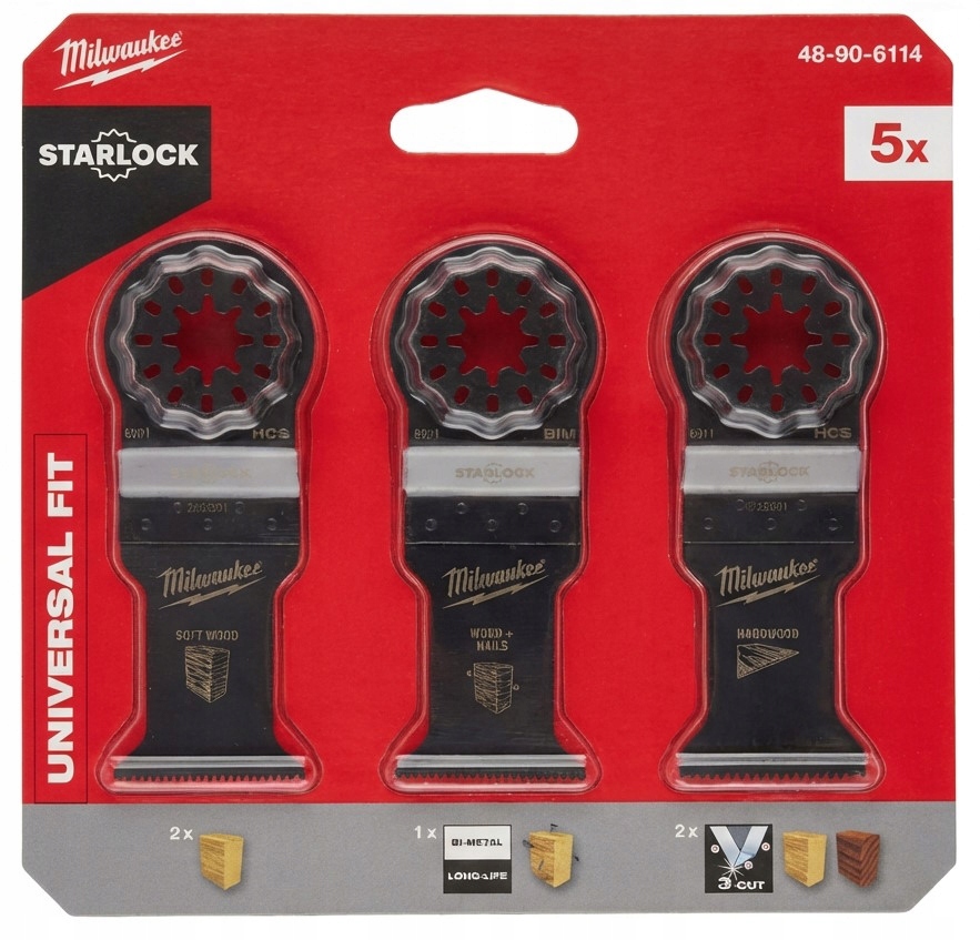 Sada pilových listů na dřevo Starlock 5 ks Milwaukee
