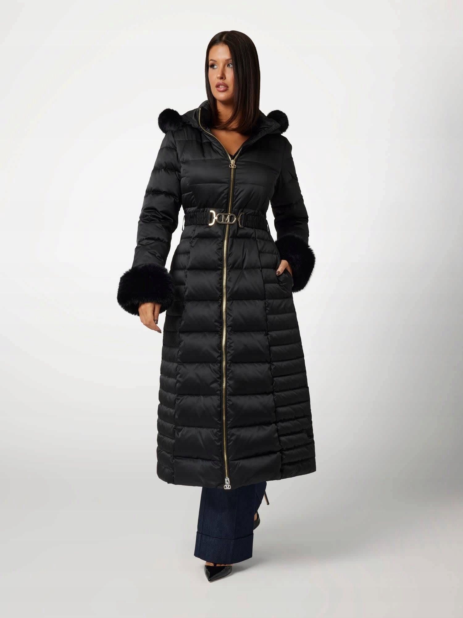 Marciano Guess Zimní Bunda Černá S Kožíškem 44 CM