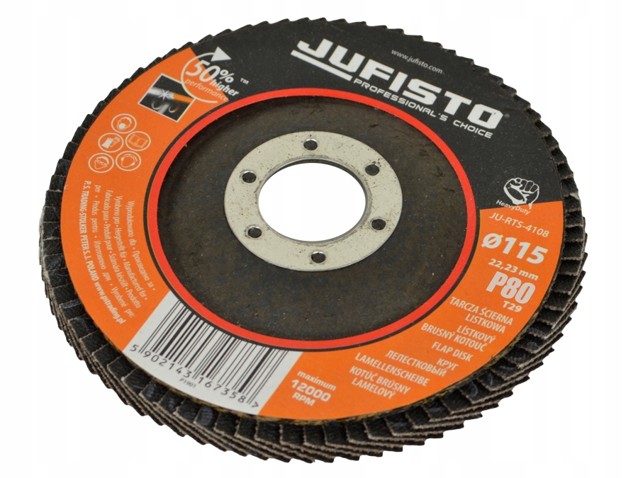 TARCZA ŚCIERNICA LISTKOWA 115 X 22.2 MM P80 Kod producenta JU-RTS-4108