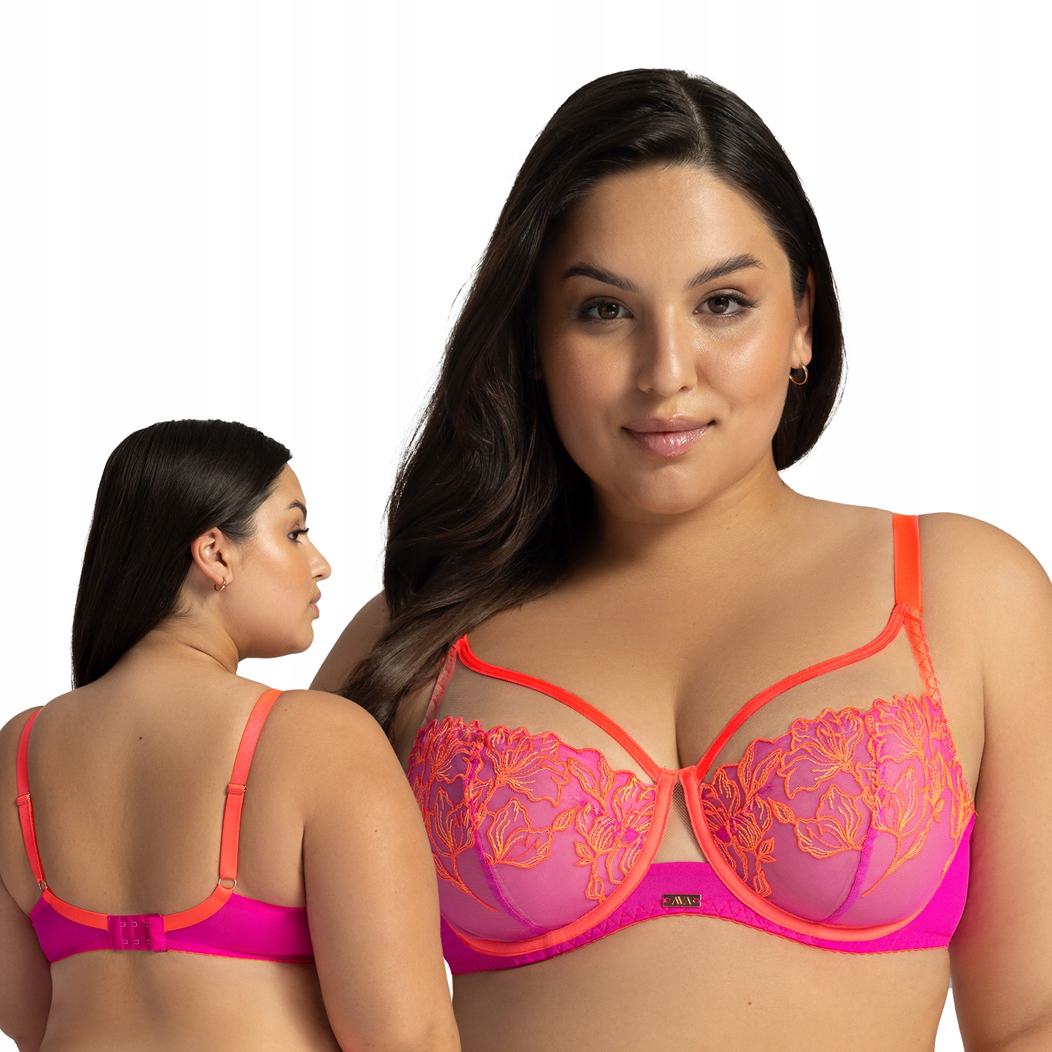 Ava 2162 Flamingo glowing růžová krajka fuchsiová Měkká podprsenka Soft 80B