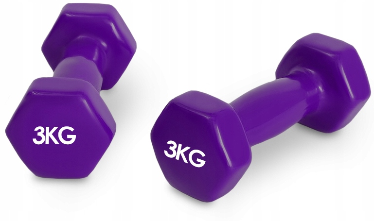 

Hantle ciężarki 2x 3kg winylowe stalowe fioletowe