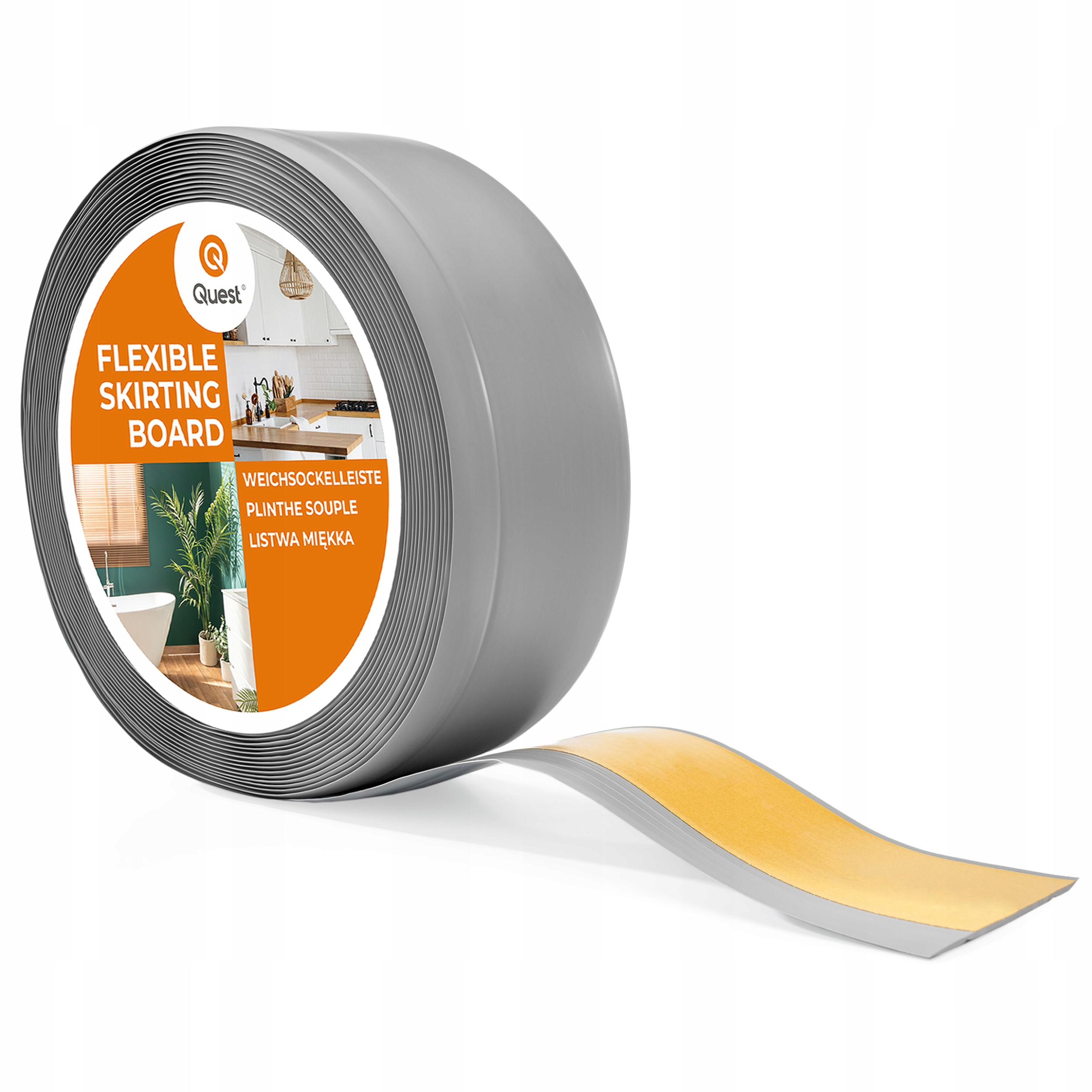 Podlahová lišta Pvc samolepiaca soklová 70x20 mm šedá, 15 m