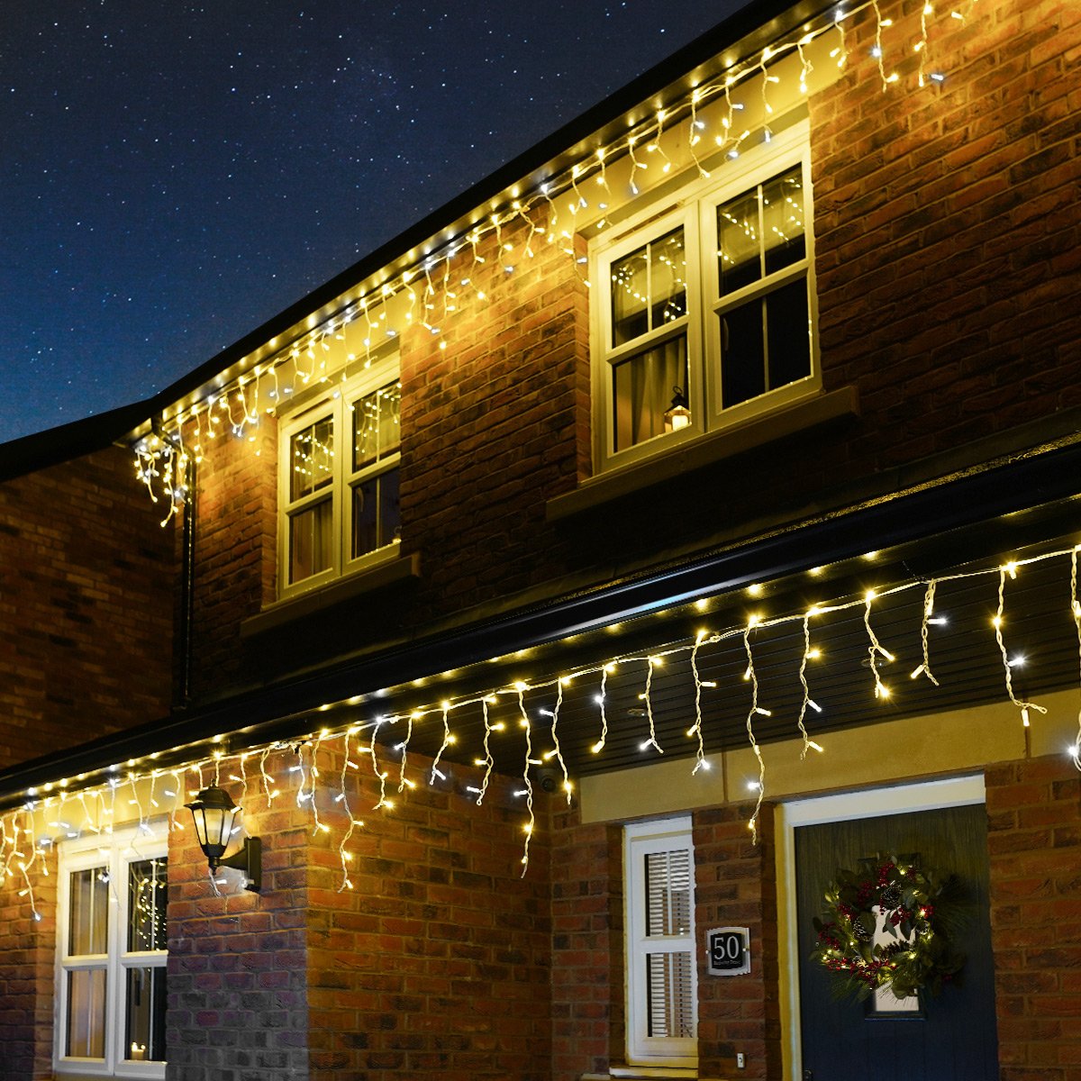 KURTYNA ŚWIETLNA SOPLE ZEWNĘTRZNE 200 LED LAMPKI FLASH BIAŁE CIEPŁE Marka Led Light