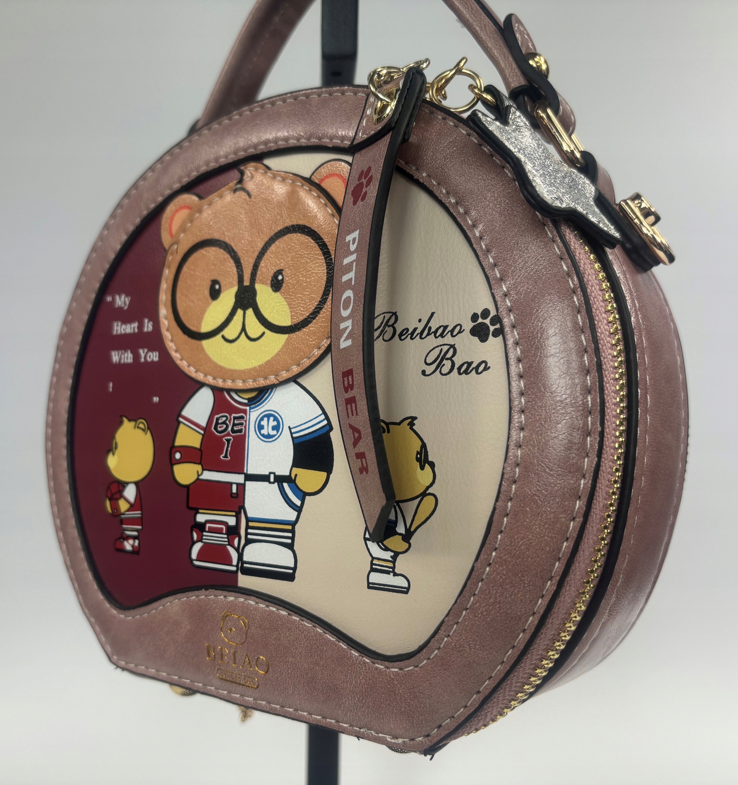 Okrągła torebka, kuferek ze słodkim misiem, mini torba na ramię Kolekcja wiosna