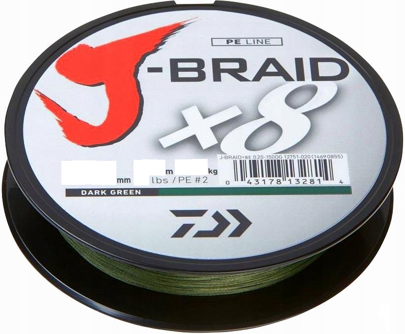 Plecionka Daiwa J-braid X8 0,20mm 300m Dark Green