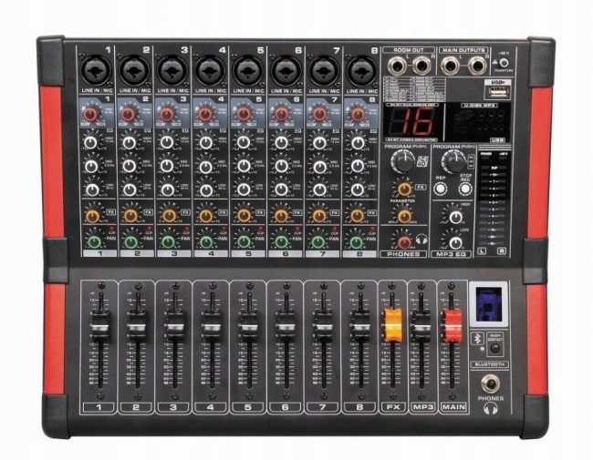 ZESTAW ESTRADOWY 2400W POWERMIKSER BLUETOOTH + 8 K Kolor czarny