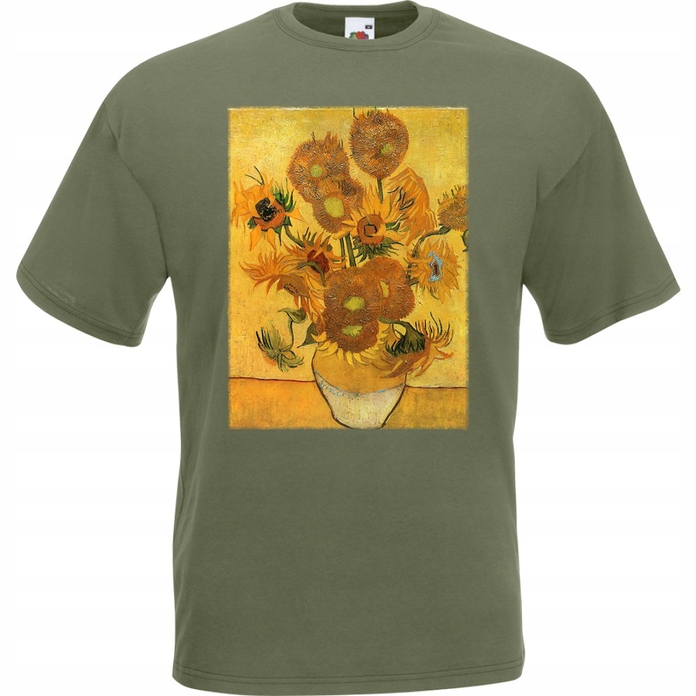

Koszulka z nadrukiem Van Gogh słoneczniki L oliwk