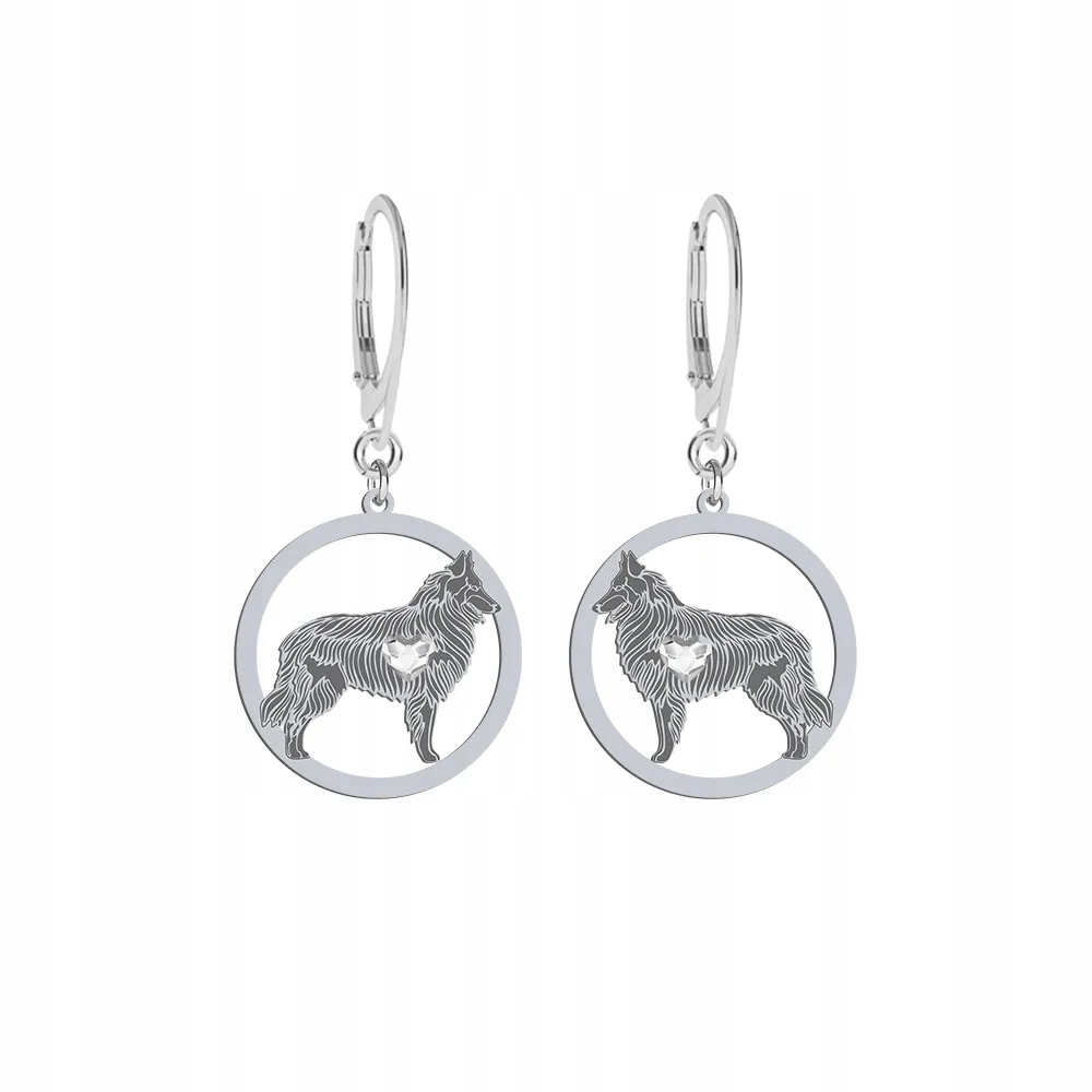Stříbrné Náušnice 925 s belgickým ovčákem Groenendael Šperky Gravírování