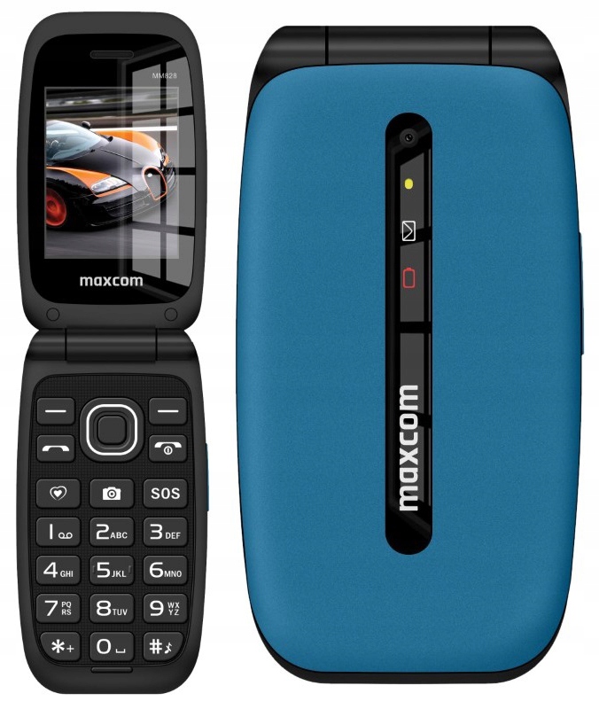 Składany Telefon Komórkowy Seniora Maxcom MM828 4G Usb-c Aparat Klawisz Sos