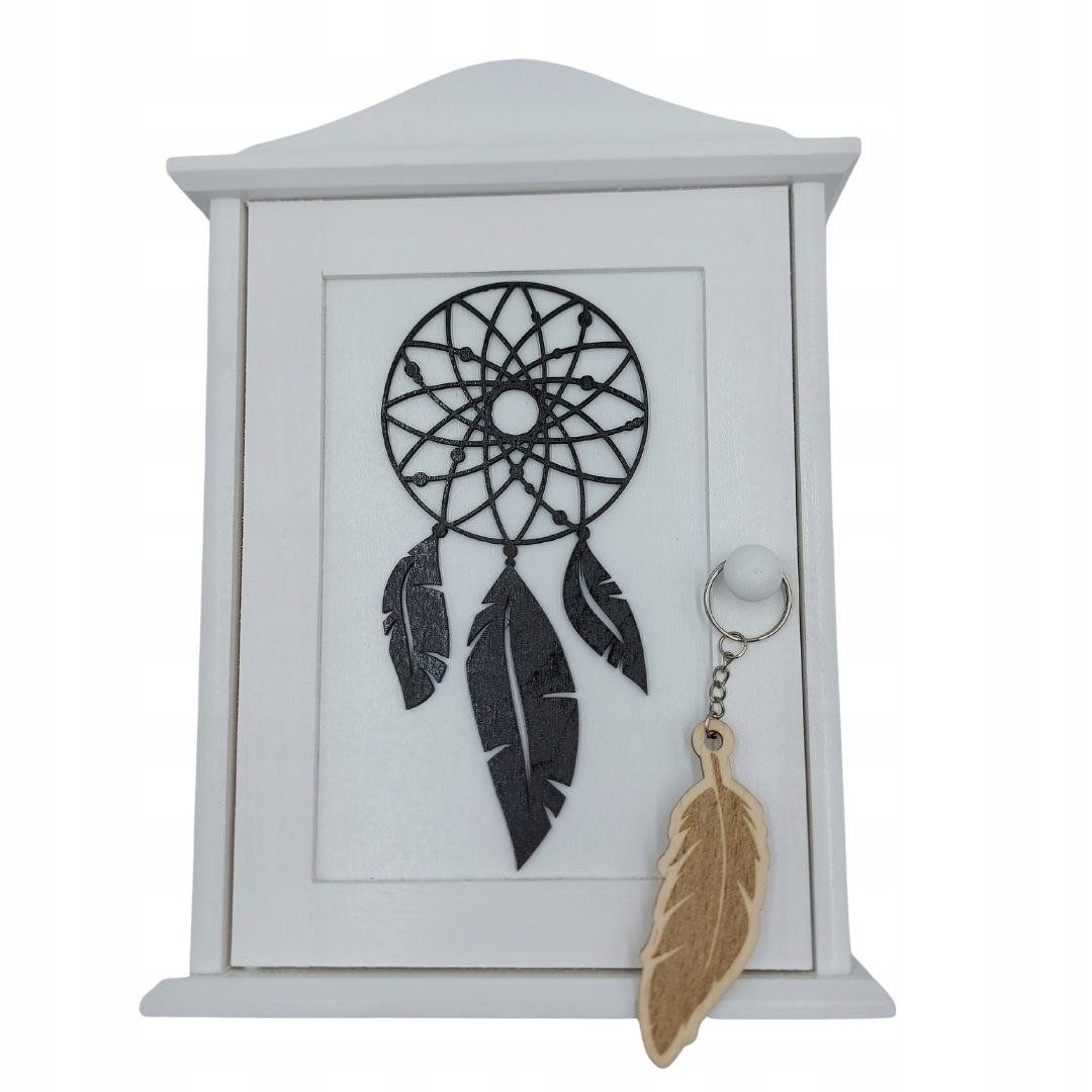 Biała Szafka Na Klucze Schowek Kluczy Breloczek