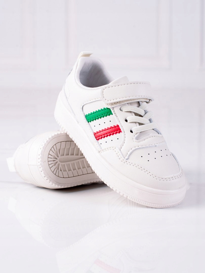 Sneakersy dziecięce Shelovet białe z paskami - 25 14464860761 - Allegro.pl