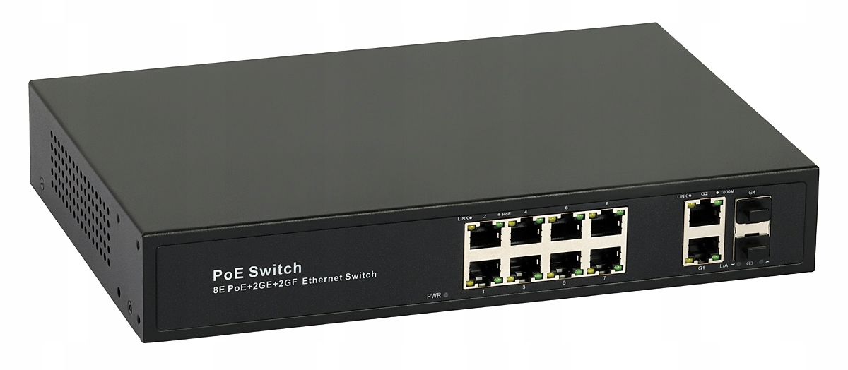PoE switch Ultipower 0288af 802.3af 8x RJ45 2x Sfp