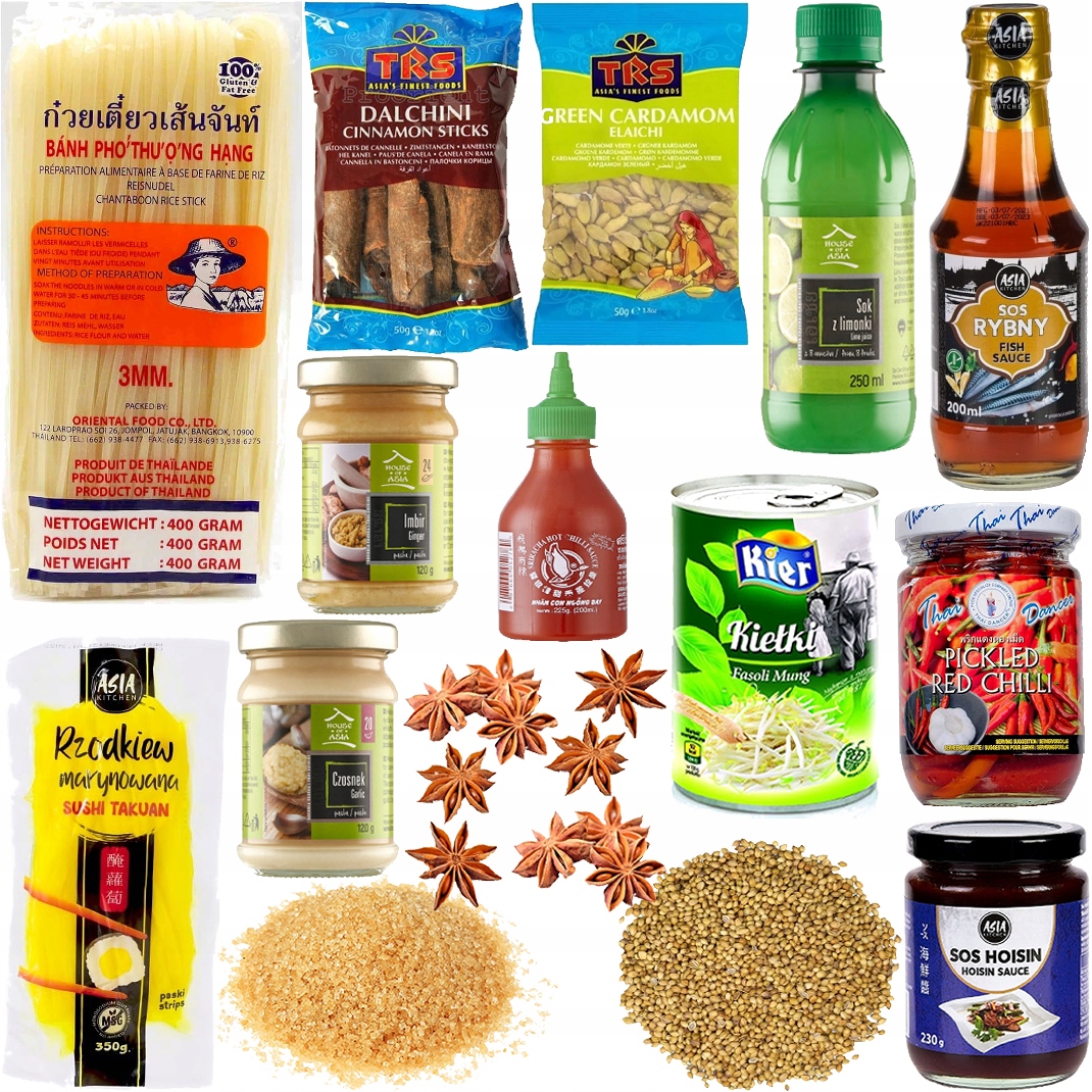 Zestaw Składników Do Przygotowania Wietnamskiej Zupy Pho 15 Produktów