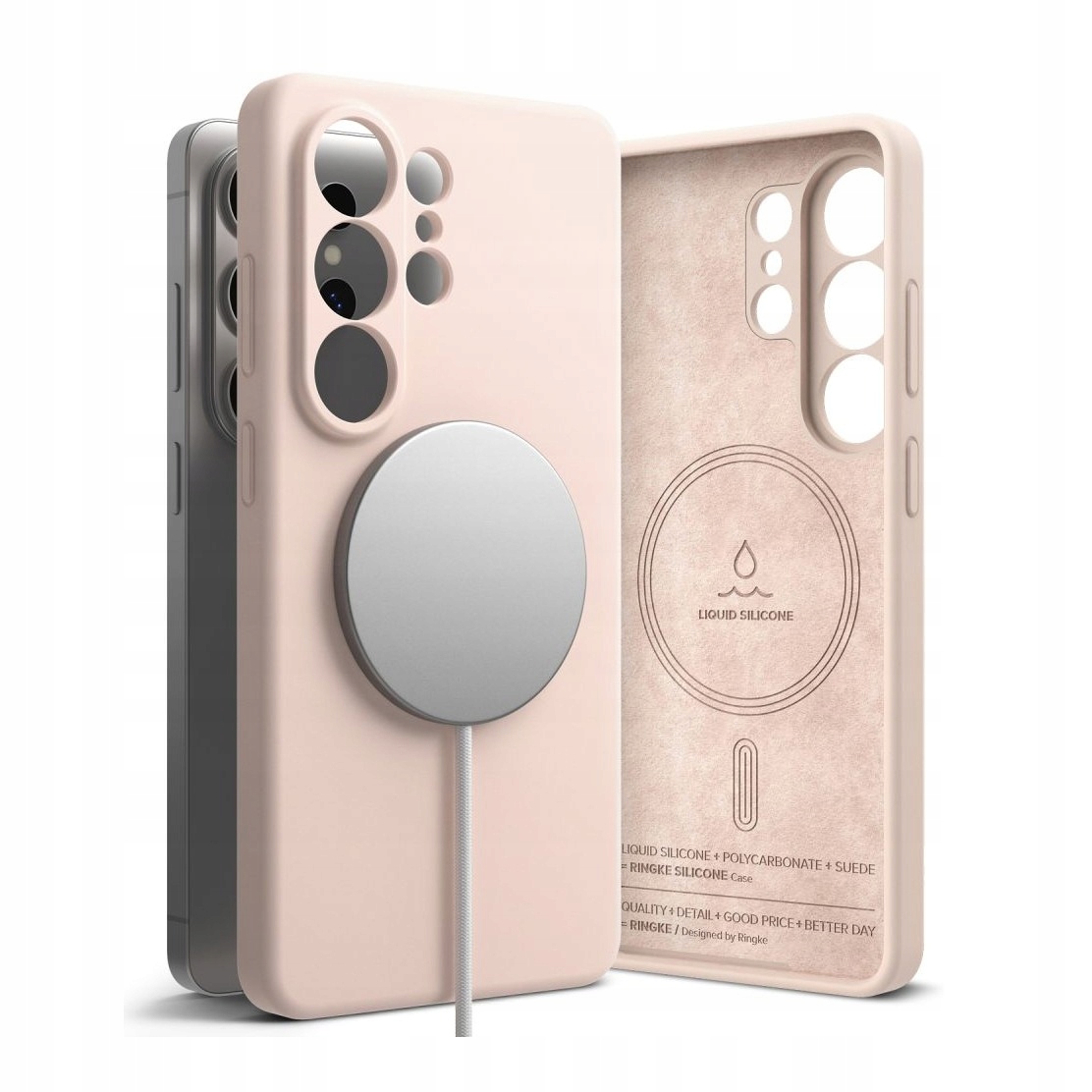 Etui do Samsung S26 Ultra Ringke Silicone Magnetic różowe