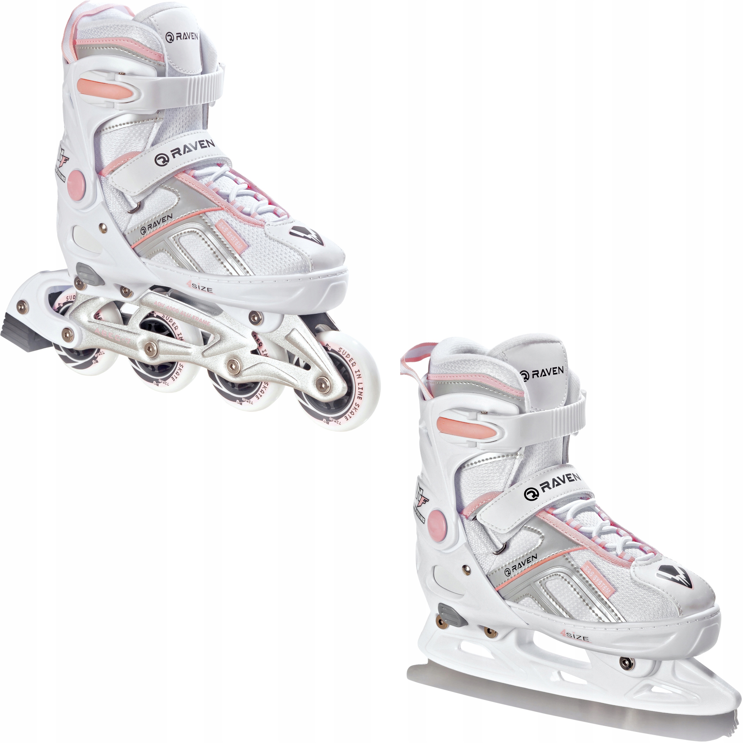 

Rolki Łyżwy 2w1 Raven Pulse White/Pink 40-43