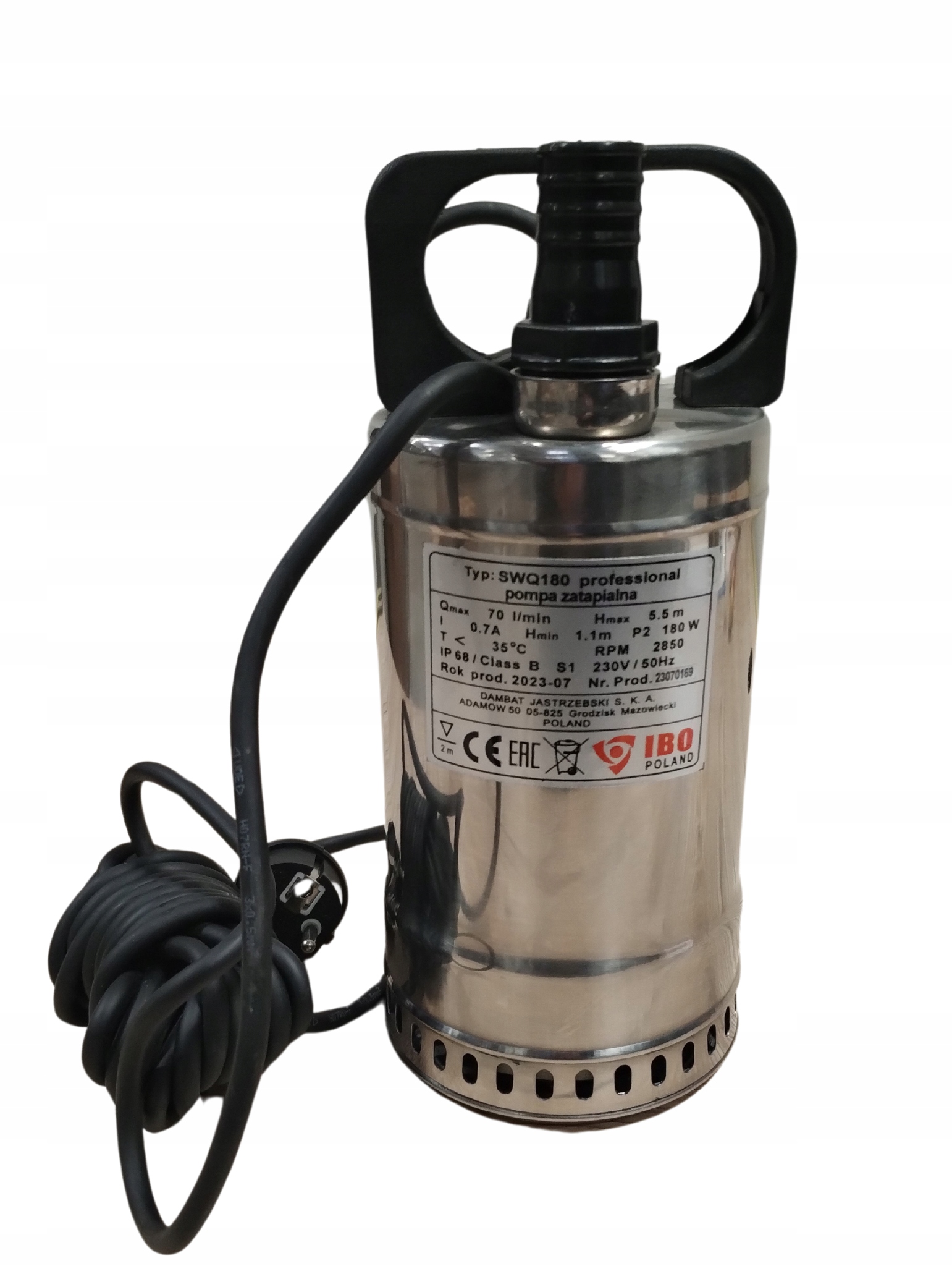 Pompa zatapialna ze stali nierdzewnej do lekko brudnej wody Swq 180 Ibo