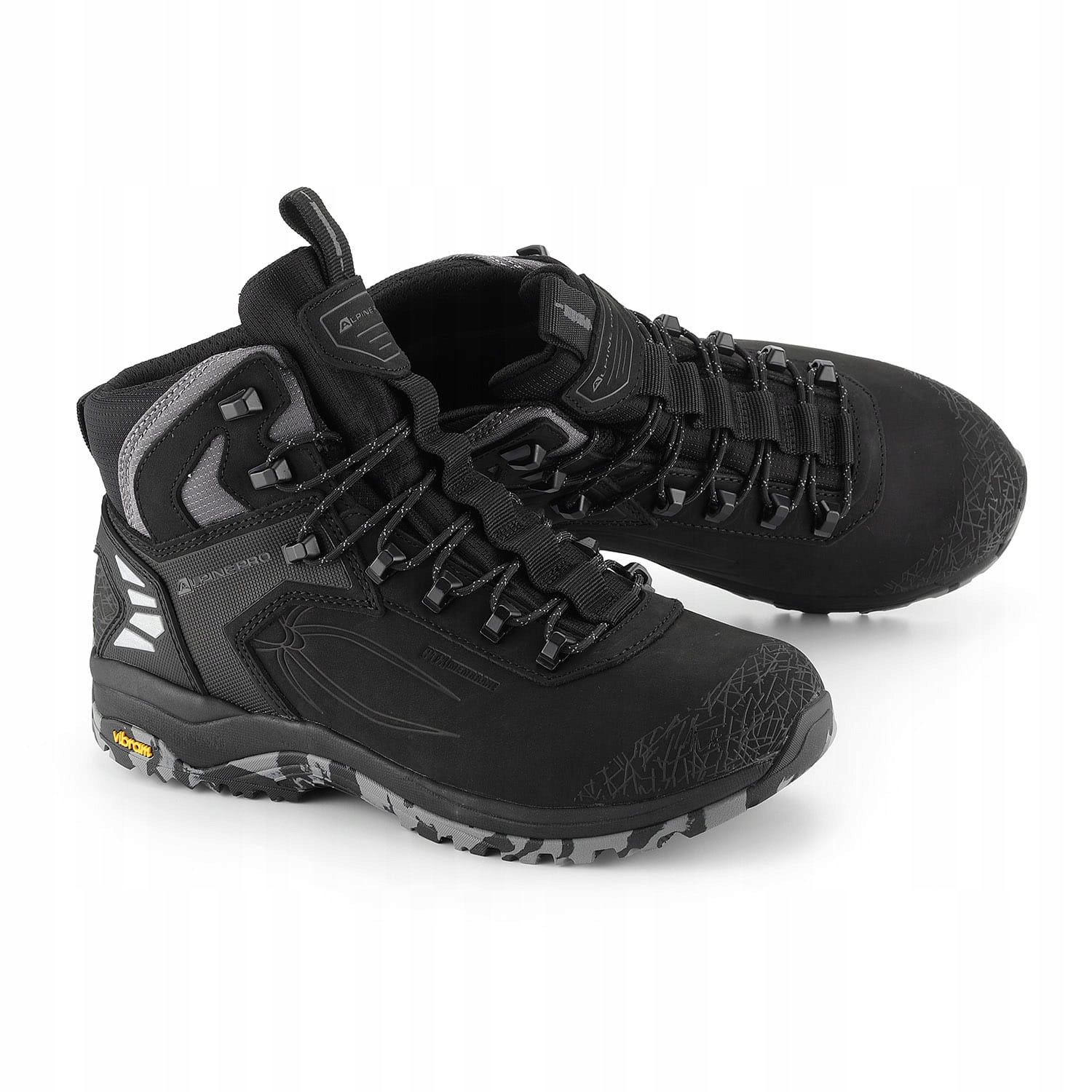 Buty trekkingowe skórzane nubuk Alpine Pro Spidere Mid k.czarny r.41