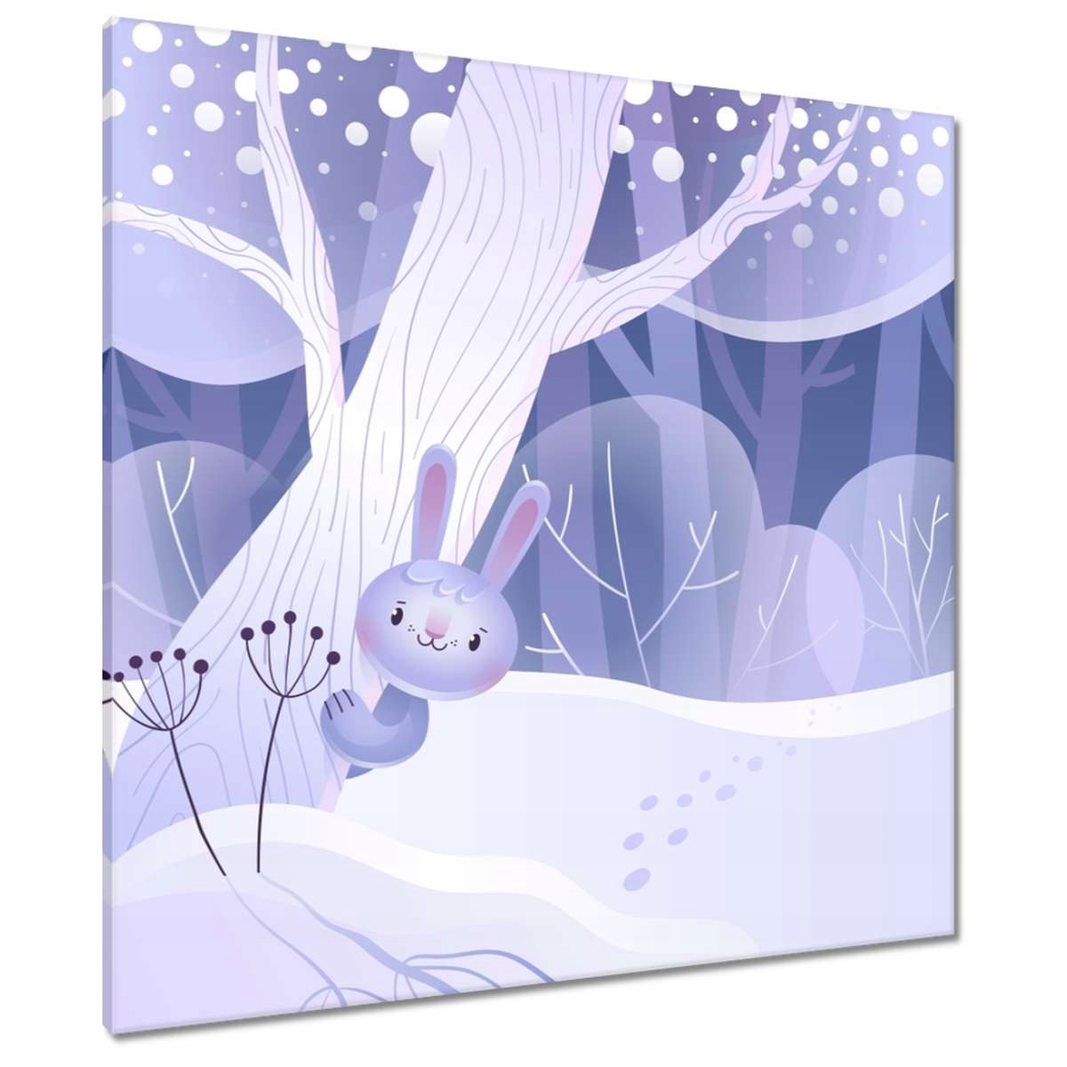 Obrazy 90x90 Zajíček v zasněženém lese