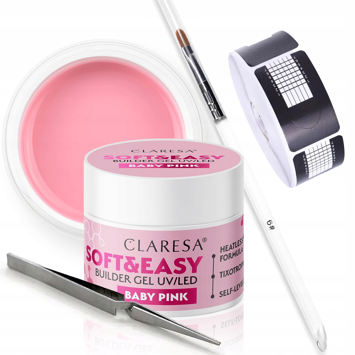 Zestaw CLARESA ŻEL 45g + pędzel zaciskarka szablon