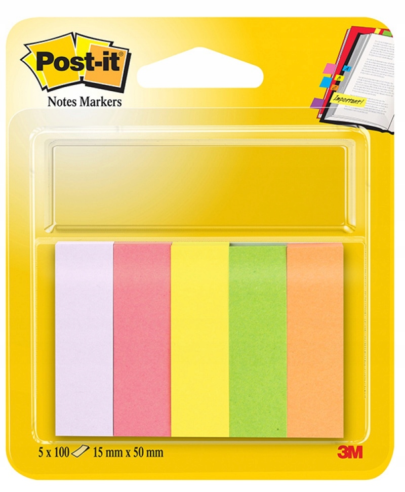 ZNACZNIKI SAMOPRZYLEPNE NEONOWE 5 BLOCZKÓW