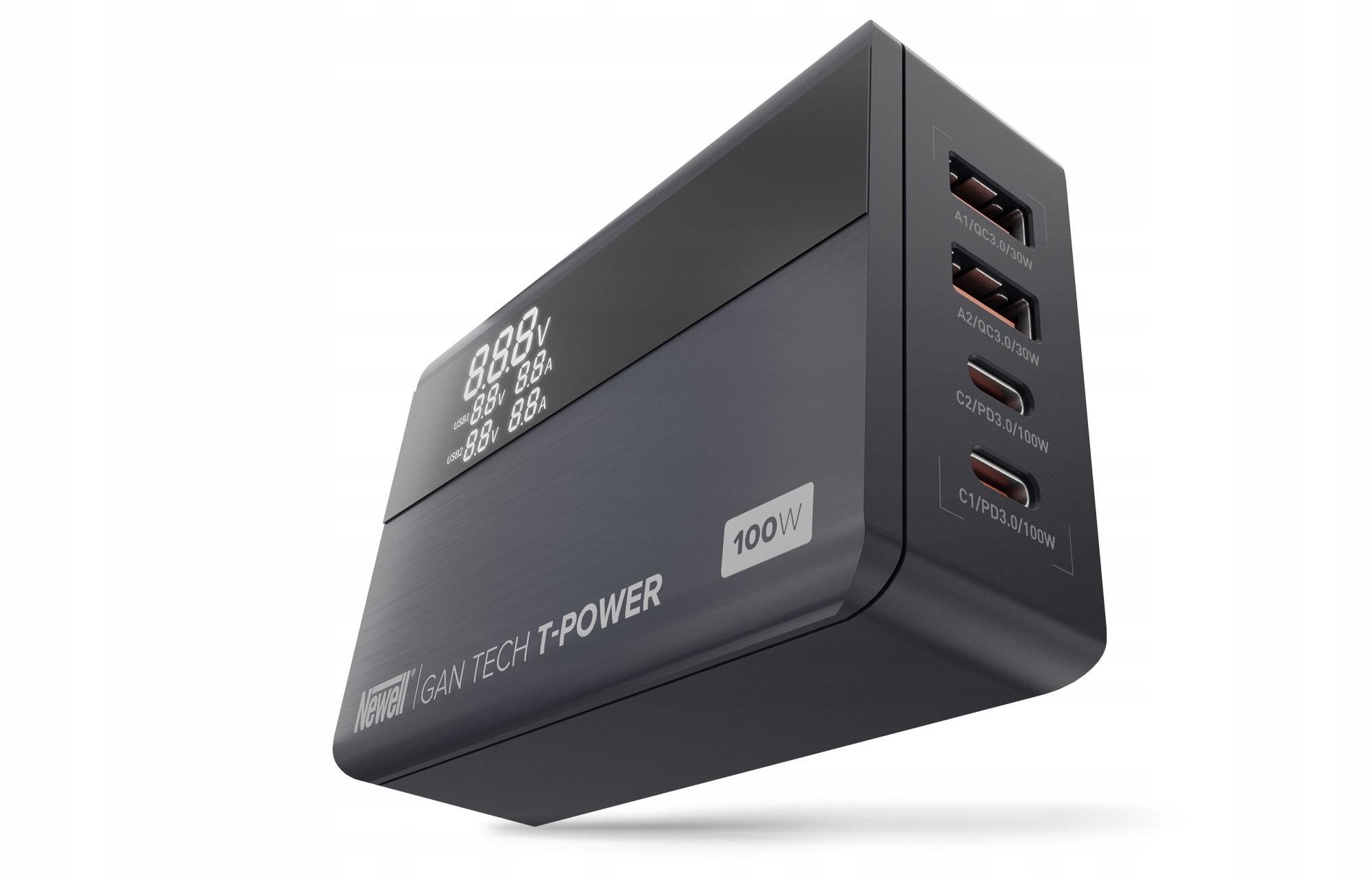 

Ładowarka sieciowa GaN Tech 100 W 2xUSB 2xUSB-C