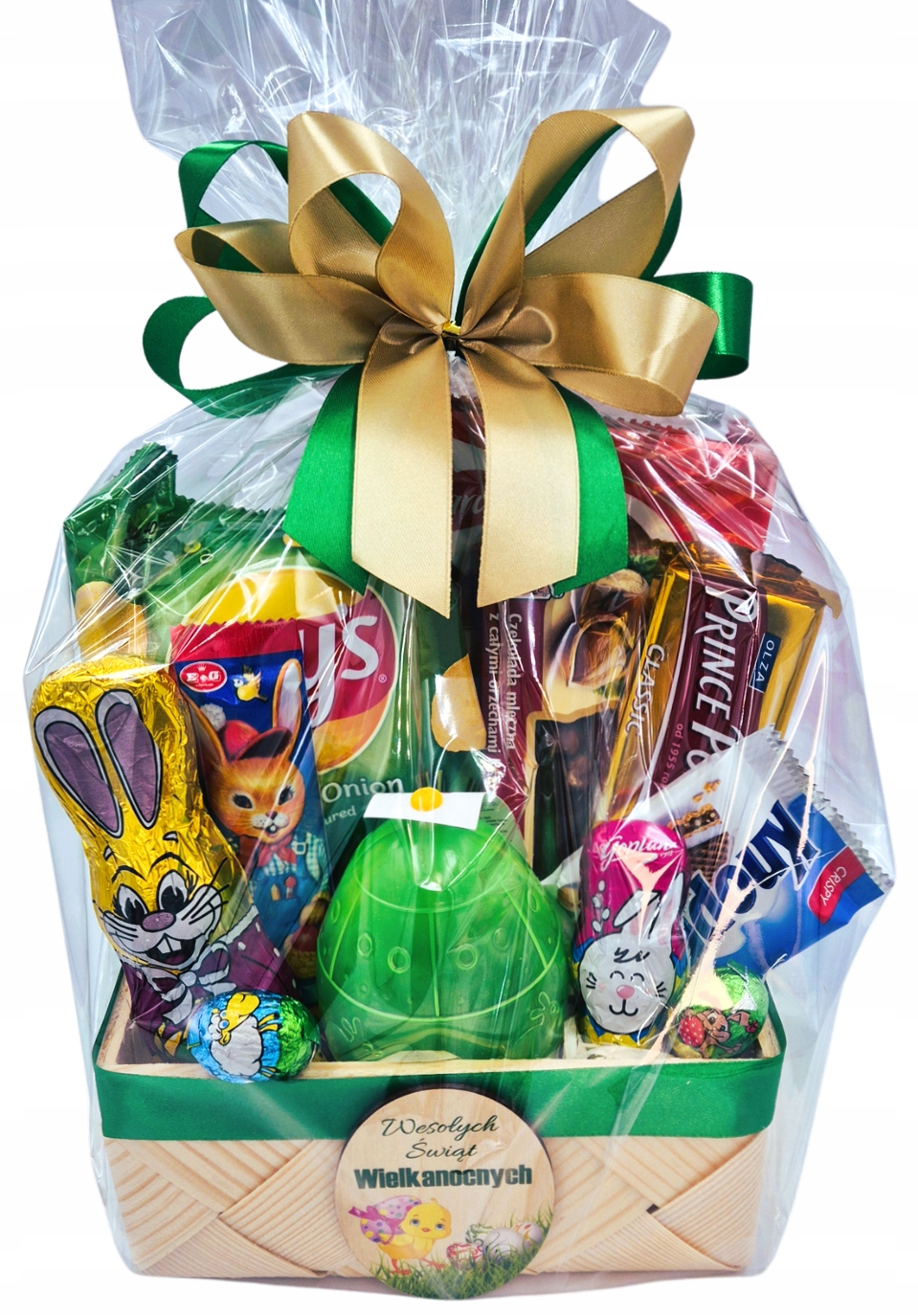 Levně Dárkový koš Box Balíček Sada sladkostí Dárek na Velikonoce Zajíčka