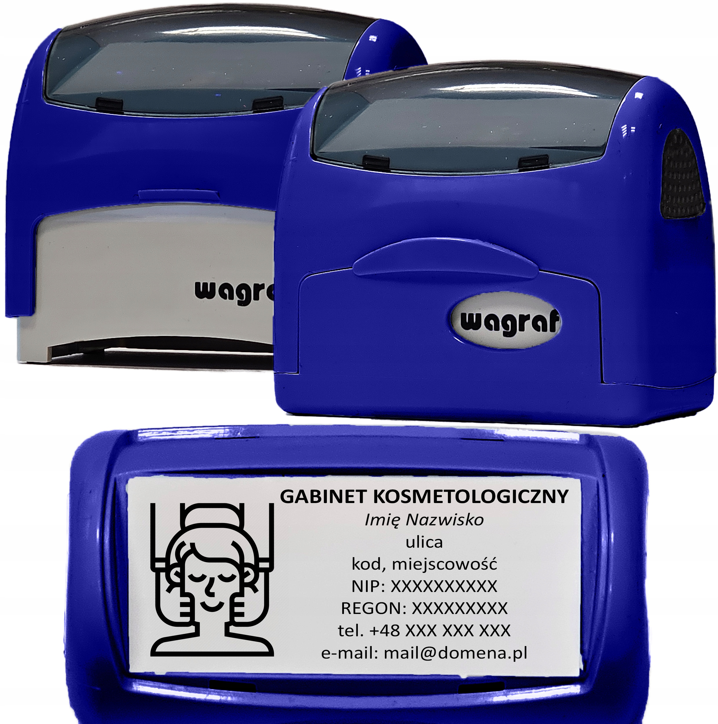 Wagraf A4 PIECZĄTKA 1-8 wersów - FIRMOWA - BIUROWA - UPRAWNIENIA SEP - LOGO