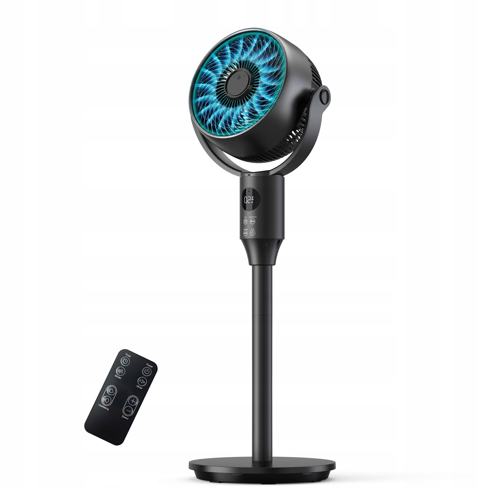 Stojanový ventilátor 80° 90° s diaľkovým ovládaním 3 režimy 8