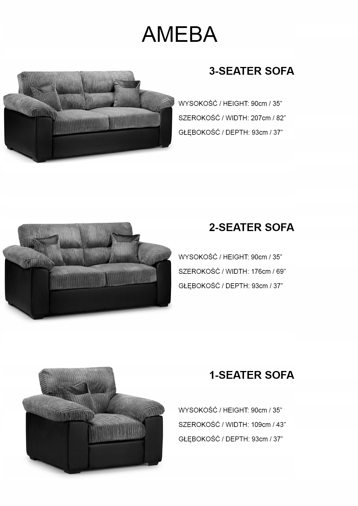 Zestaw wypoczynkowy 3+2 Ameba Marka inna