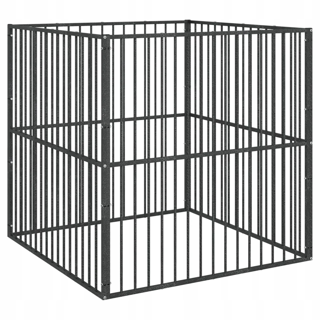 Levně Kotec z galvanizované oceli, 100 x 100 x 100 cm, černá