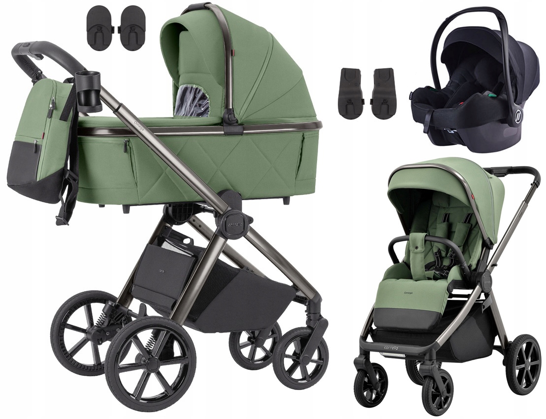 WÓZEK CARRELLO OMEGA AVIONAUT COSMO 3w1 ADAPTERY kol. PERFECT GREEN