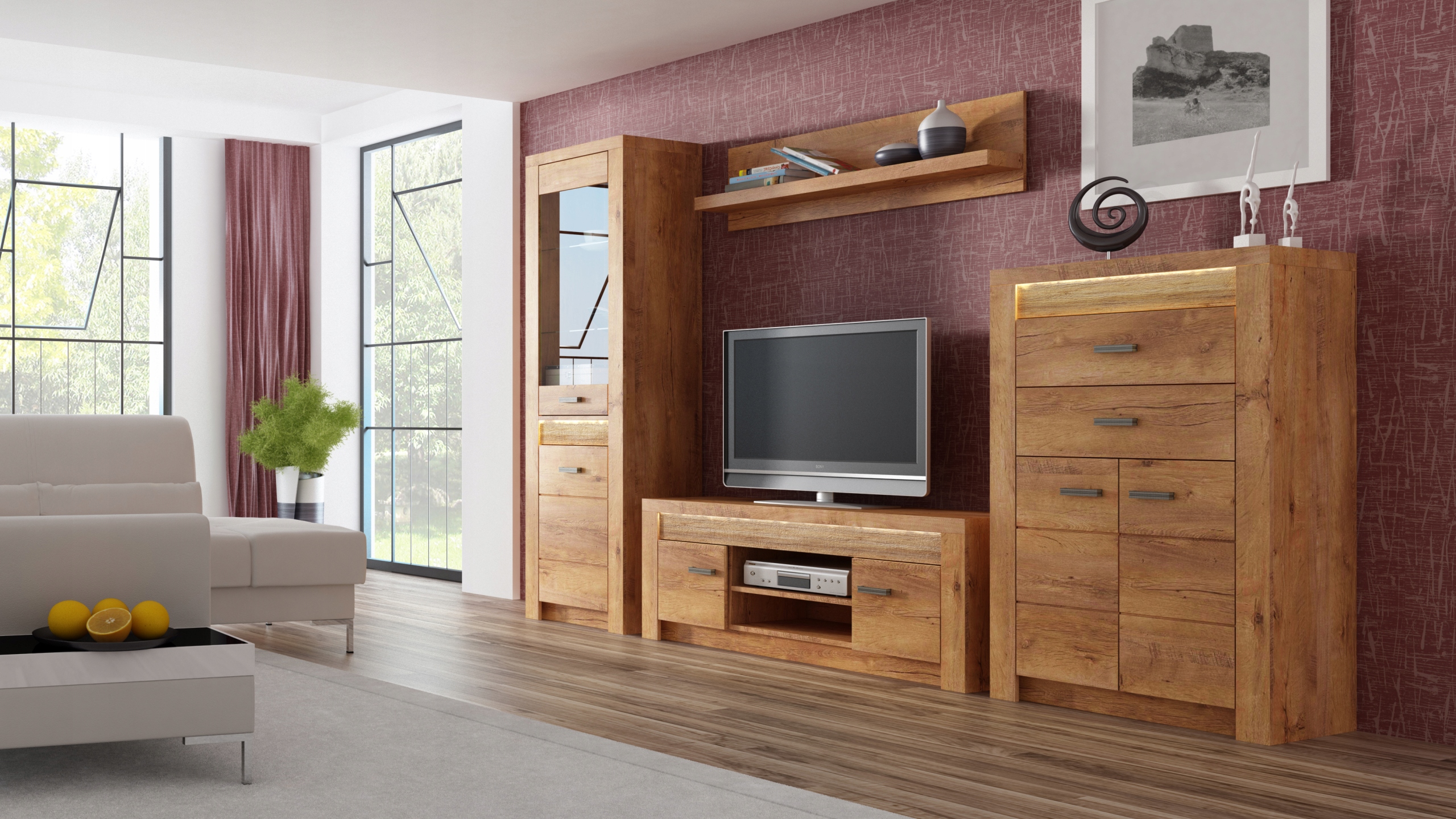 Komoda INDIANAPOLIS I7 JESION JASNY Materiał płyta laminowana