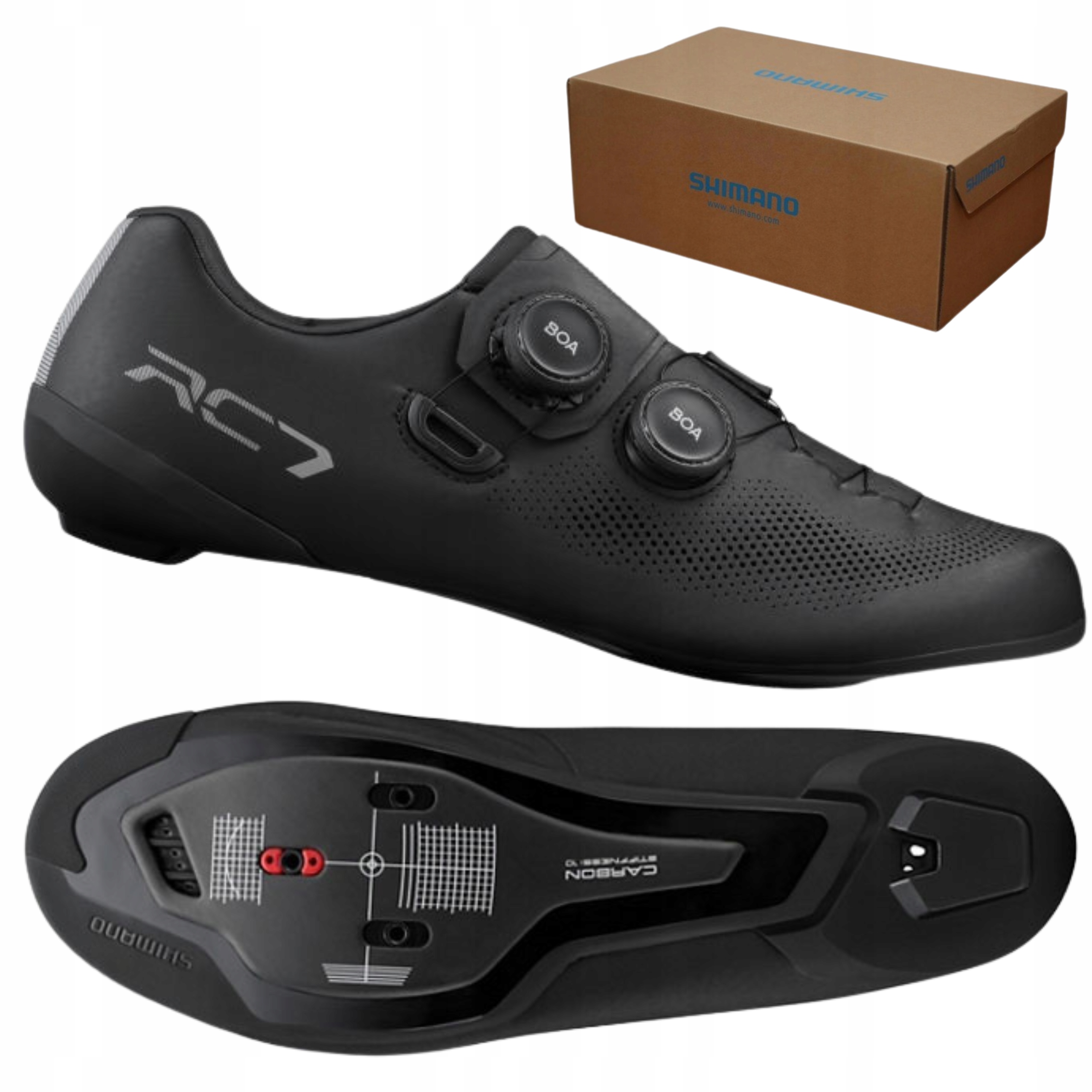 Buty rowerowe szosowe Shimano SH-RC703 RC7 Spd r. 45 Czarne Boa x2 Sztywne