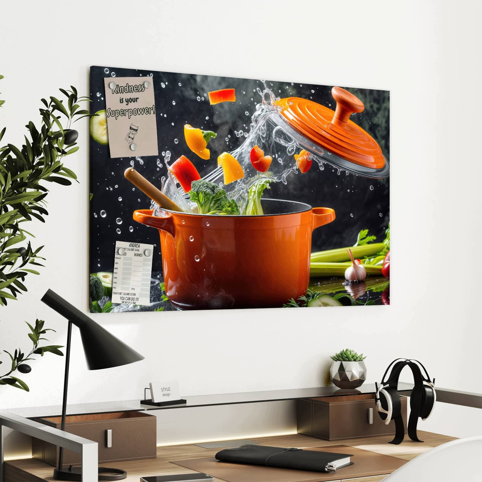 Magnetická tabule Garnek Zelenina 90 × 60 cm